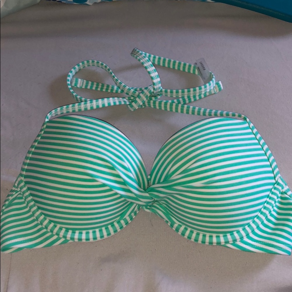 NEW turquoise and white striped bikini